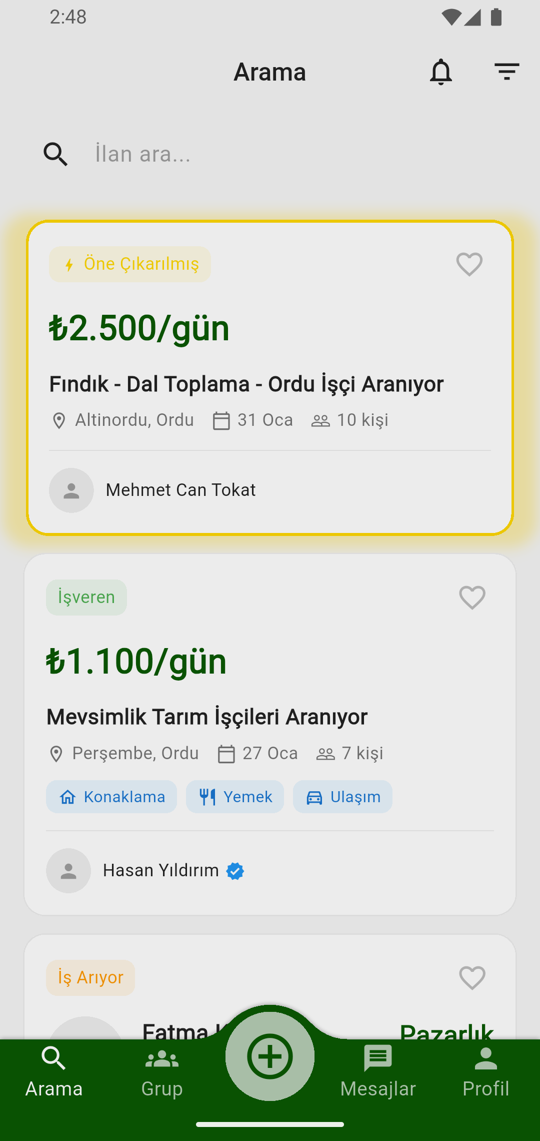 Fındık uygulaması ekran görüntüsü